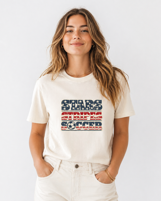 Stars Stripes Soccer Tee | Vintage Wordmark